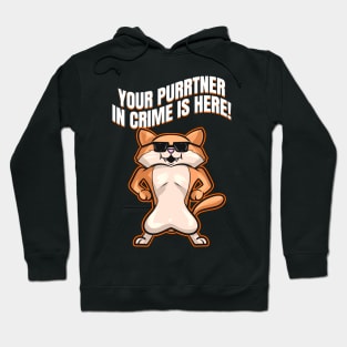 Cool Cat With Sun Glasses On Purrsday Hoodie